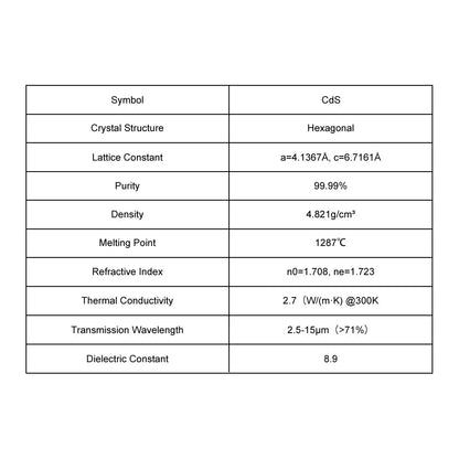 CdS Single Crystal Substrate CdS