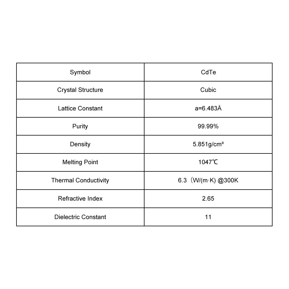 CdTe Single Crystal Substrate CdTe