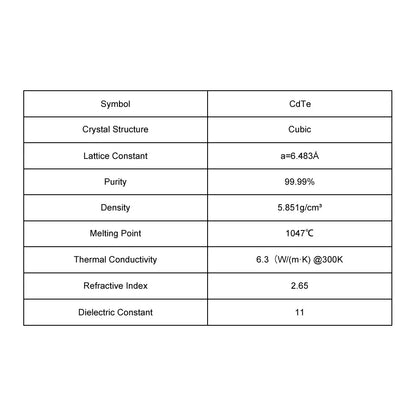 CdTe Single Crystal Substrate CdTe