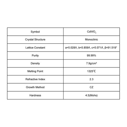 CdWO4 Single Crystal Substrate CdWO4