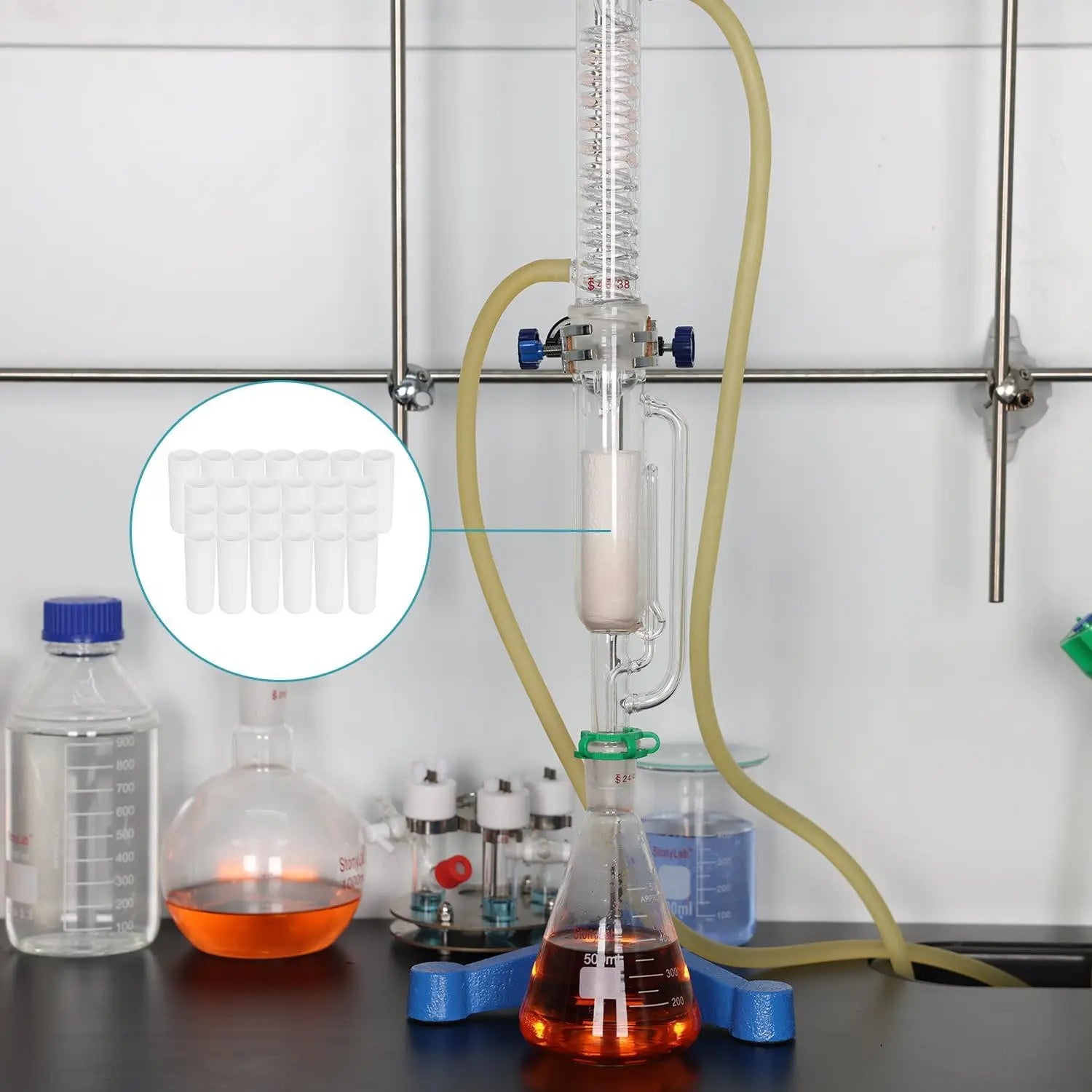 Side view and dimensional layout of the durable StonyLab Cellulose Extraction Thimble Filters