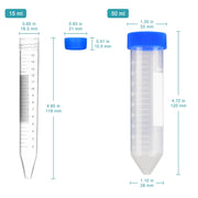Close-up view showing the precise design and material of StonyLab Centrifuge Tubes