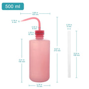 Side view and dimensional layout of the durable StonyLab LDPE Wash Bottle