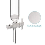 Side view and dimensional layout of the durable StonyLab Chromatography Column with Reservoir