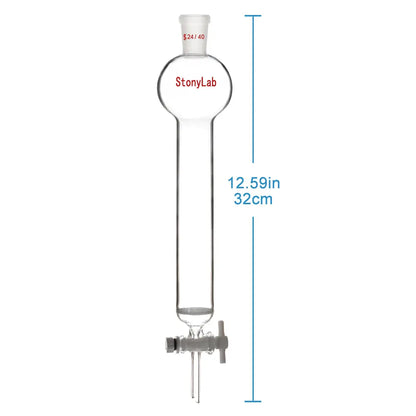 Chromatography Column with Reservoir and Fritted Disc, 50-500 ml - StonyLab Chromatography - Columns 50-ml
