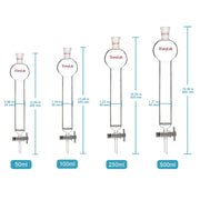 Close-up view showing the precise design and material of StonyLab Chromatography Column with Reservoir