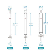 Close-up view showing the precise design and material of StonyLab Chromatography Column