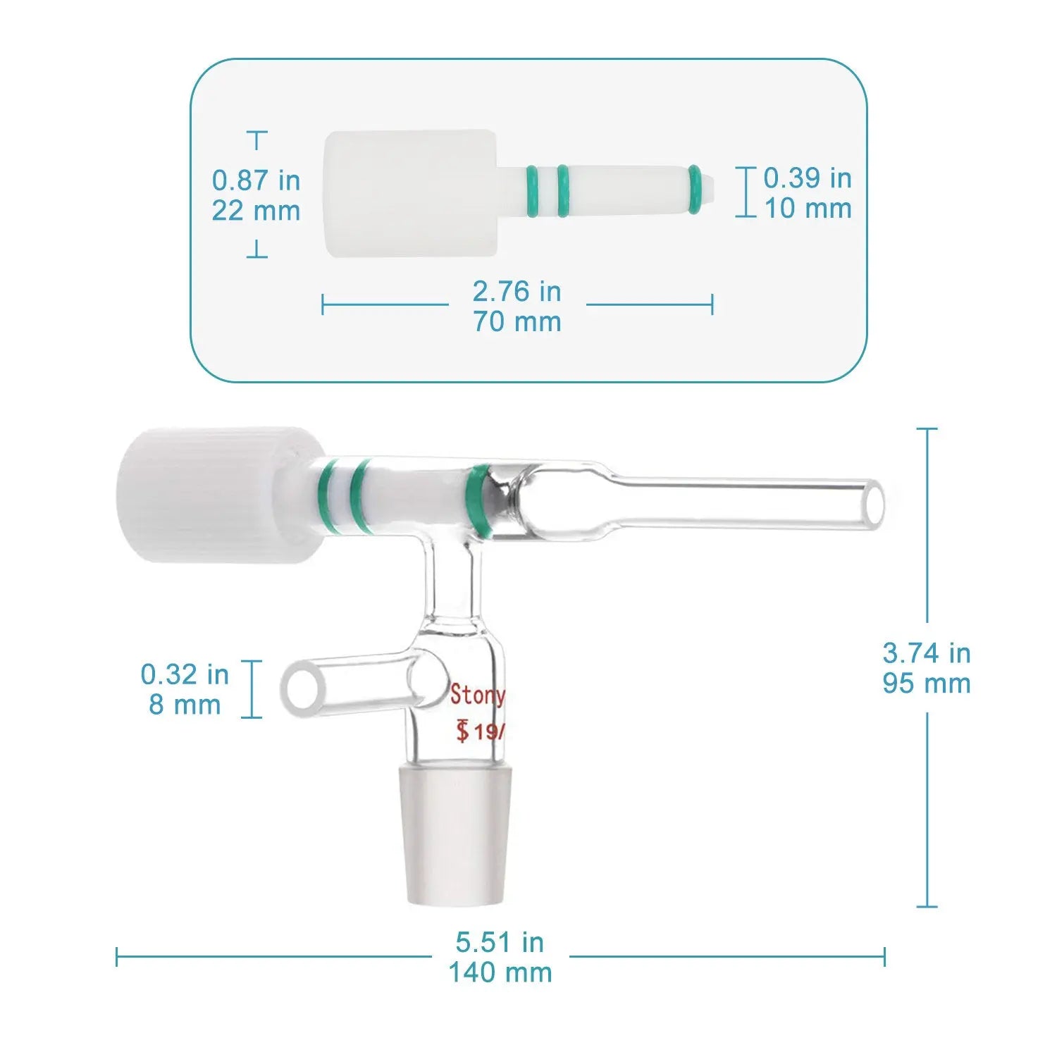 Chromatography Flow Control Adapter, Glass Adapter - StonyLab