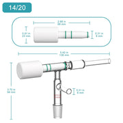 Side view and dimensional layout of the durable StonyLab Chromatography Flow Control Adapter