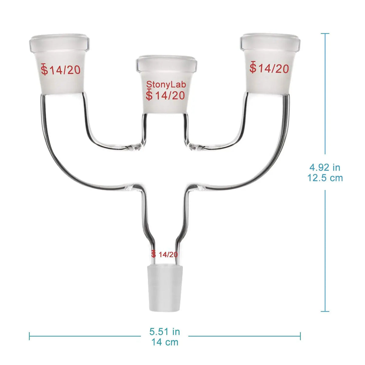 Cline Adapter 4 Way Claisen Distillation Adapter Glass Connecting Adapter - StonyLab