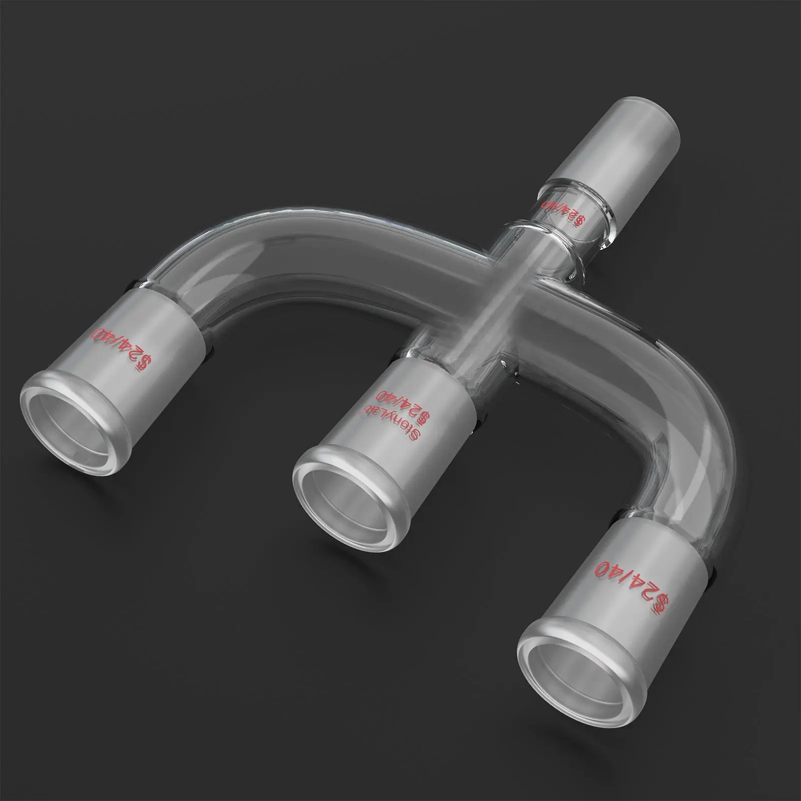 Alternative angle showing underlying build quality of StonyLab Claisen Distillation Adapter