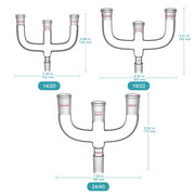 Close-up view showing the precise design and material of StonyLab Claisen Distillation Adapter