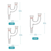 Close-up view showing the precise design and material of StonyLab Claisen Distillation Connecting Adapter