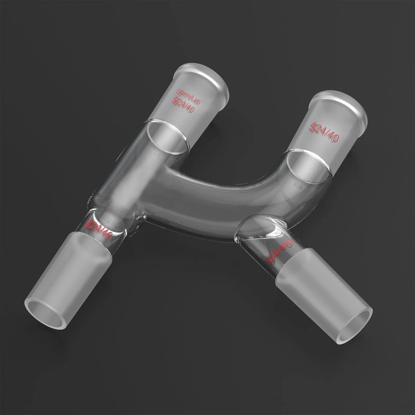 Alternative angle showing underlying build quality of StonyLab Claisen Distillation Connecting Adapter