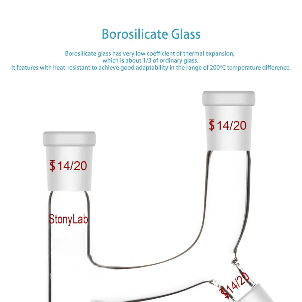 Cline Adapter 4 Way Claisen Distillation Adapter Glass Connecting Adapter - StonyLab