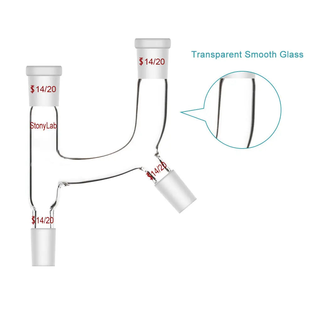 Cline Adapter 4 Way Claisen Distillation Adapter Glass Connecting Adapter - StonyLab