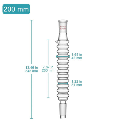 Coil Air Condenser, 24/40 Joint, 200 mm