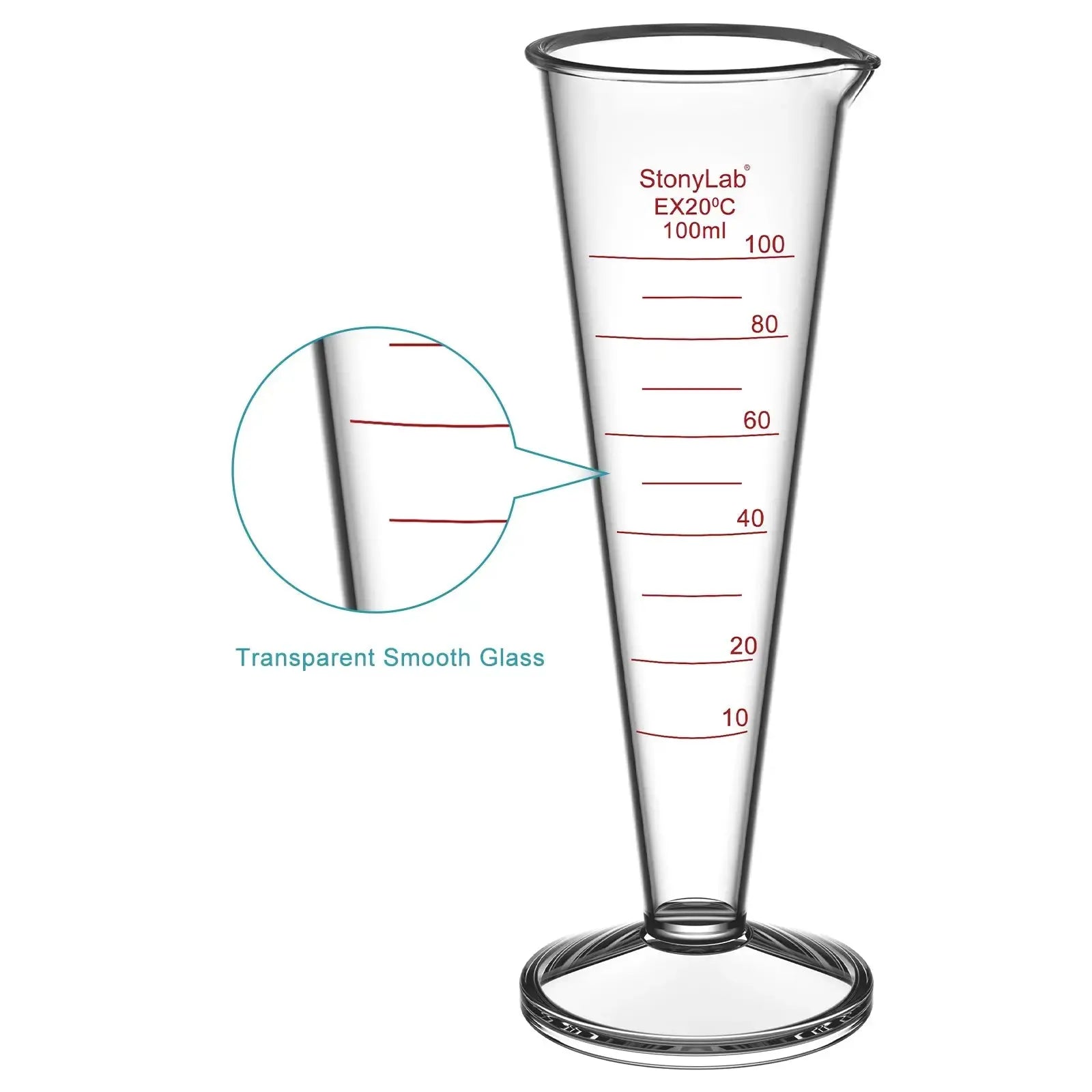StonyLab Conical Graduated Cylinder heavy duty chemical processing configuration