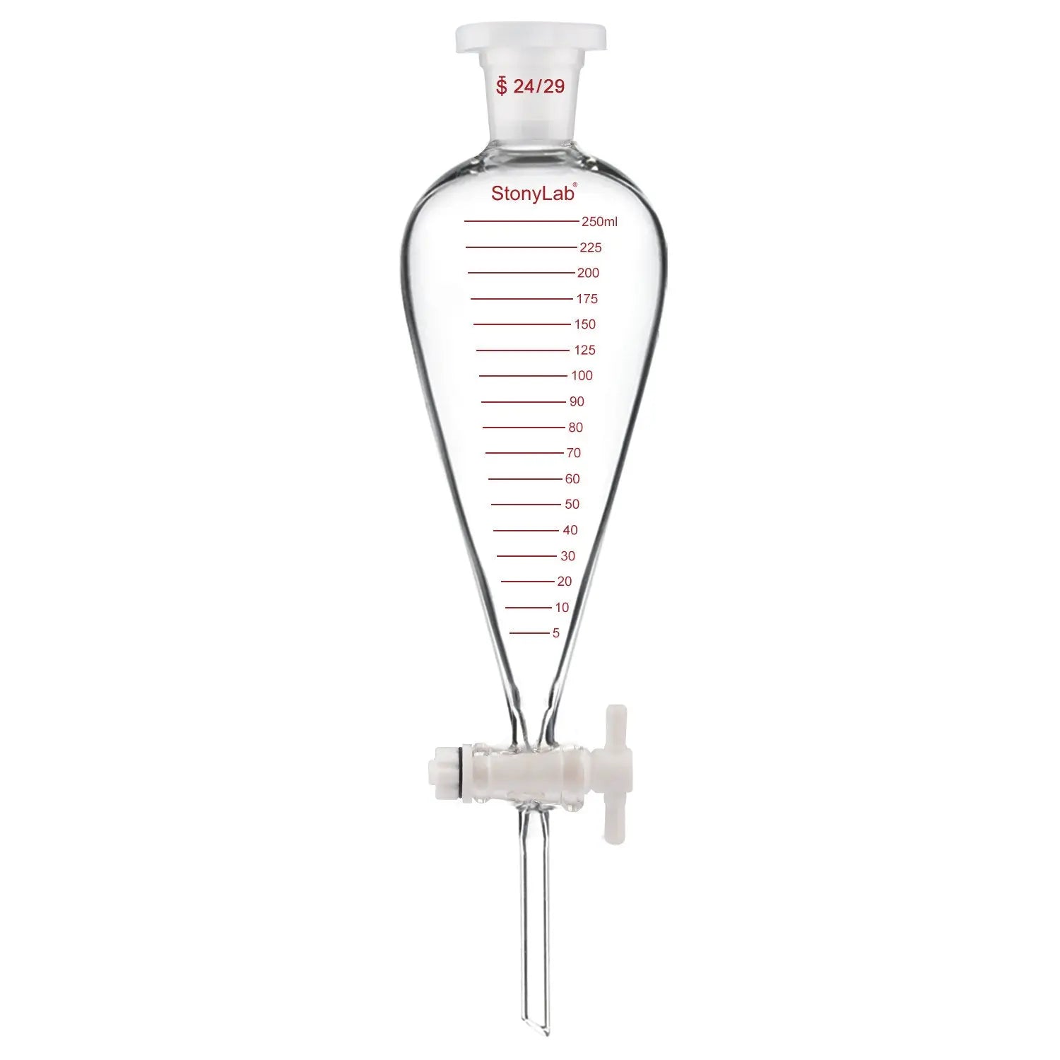 Comprehensive product view and setup components for StonyLab Graduated Separatory Funnel with 24