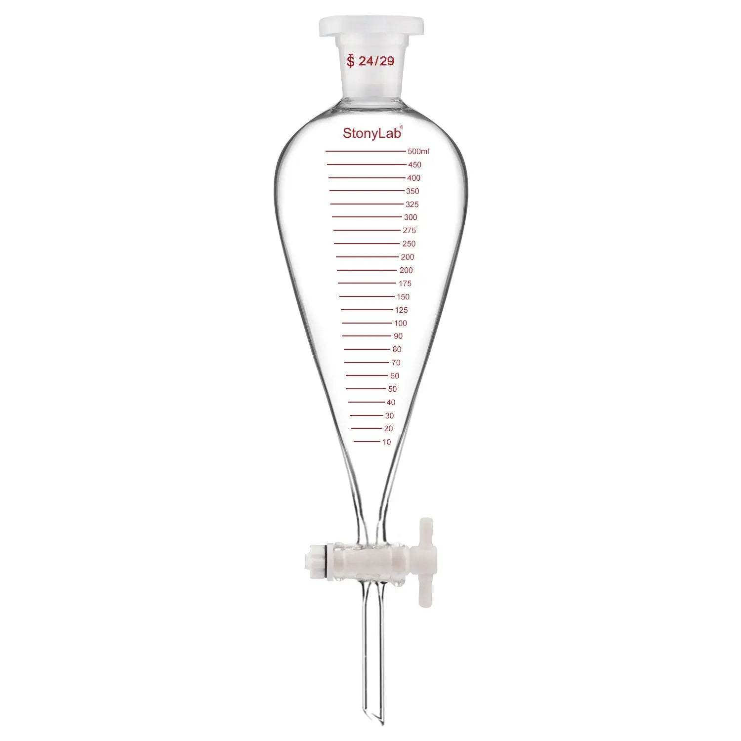 Comprehensive product view and setup components for StonyLab Graduated Separatory Funnel with 24