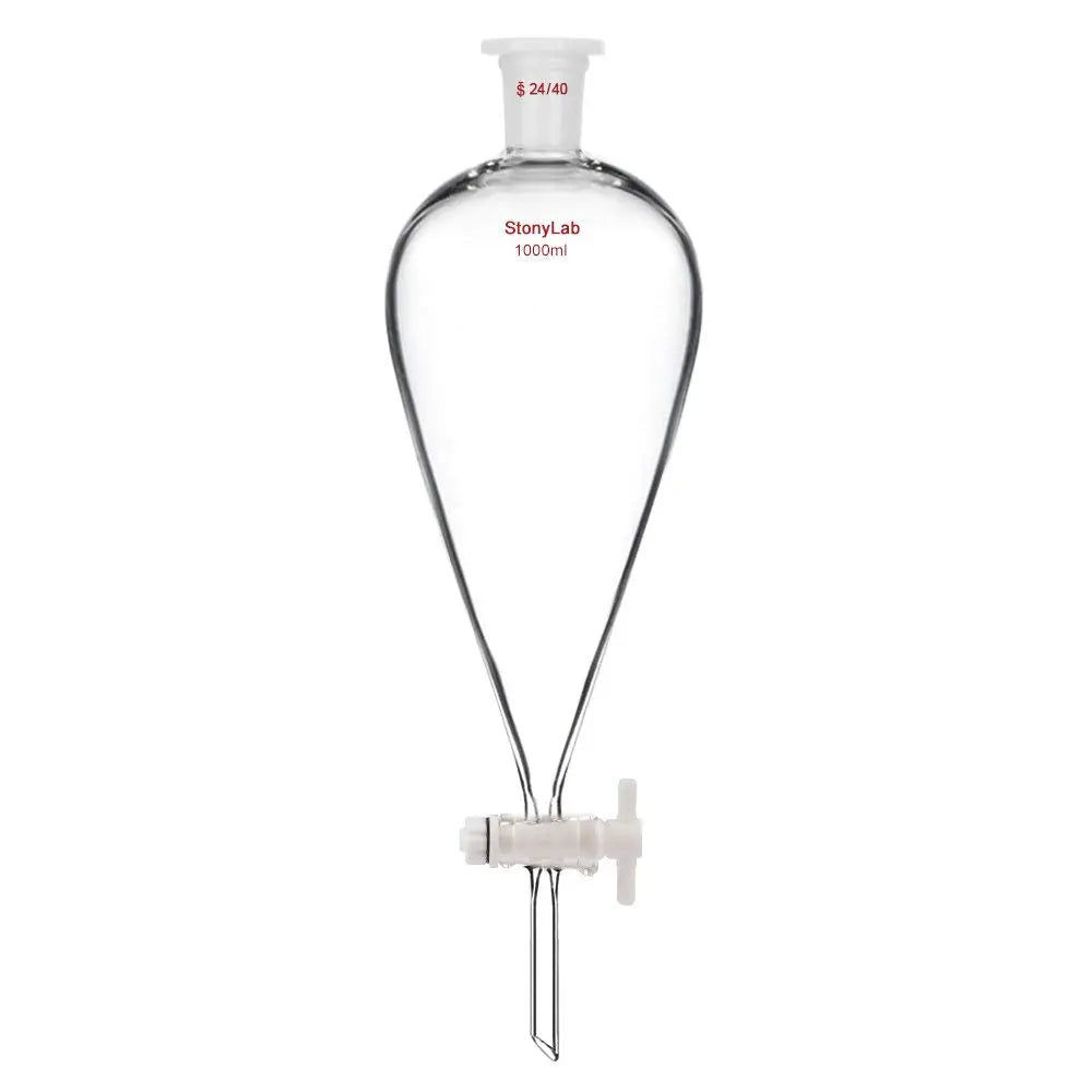 Conical Separatory Funnel with 24/40 Joints and PTFE Stopcock, 60-5000 ml Funnels-Separatory 1000-ml