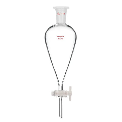 Conical Separatory Funnel with 24/40 Joints and PTFE Stopcock, 60-5000 ml Funnels-Separatory 500-ml