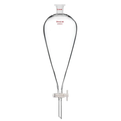 Conical Separatory Funnel with 24/40 Joints and PTFE Stopcock, 60-5000 ml Funnels-Separatory 2000-ml