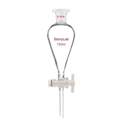 Conical Separatory Funnel with Plastic Stopper and PTFE Stopcock, 60-5000ml Funnels-Separatory 19-26-125-ml