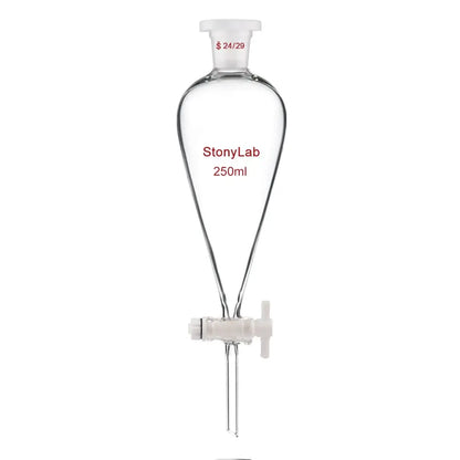 Conical Separatory Funnel with Plastic Stopper and PTFE Stopcock, 60-5000ml Funnels-Separatory 24-29-250-ml