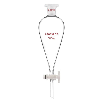 Conical Separatory Funnel with Plastic Stopper and PTFE Stopcock, 60-5000ml Funnels-Separatory 24-29-500-ml