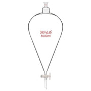 Comprehensive product view and setup components for StonyLab Conical Separatory Funnel with Plastic Stopper and PTFE Stopcock