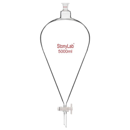 Conical Separatory Funnel with Plastic Stopper and PTFE Stopcock, 60-5000ml Funnels-Separatory 24-29-5000-ml