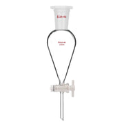 Comprehensive product view and setup components for StonyLab Conical Separatory Funnel with Plastic Stopper and PTFE Stopcock