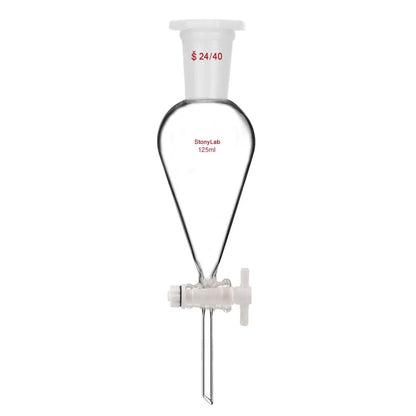 Conical Separatory Funnel with Plastic Stopper and PTFE Stopcock, 60-5000ml Funnels-Separatory 24-40-125-ml