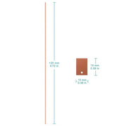 Side view and dimensional layout of the durable StonyLab Copper Sheet Electrode