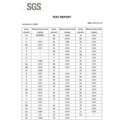 Copper Sheet Electrode, 10x15x1 mm, SGS Certified - GDMS Tested Electrode-General