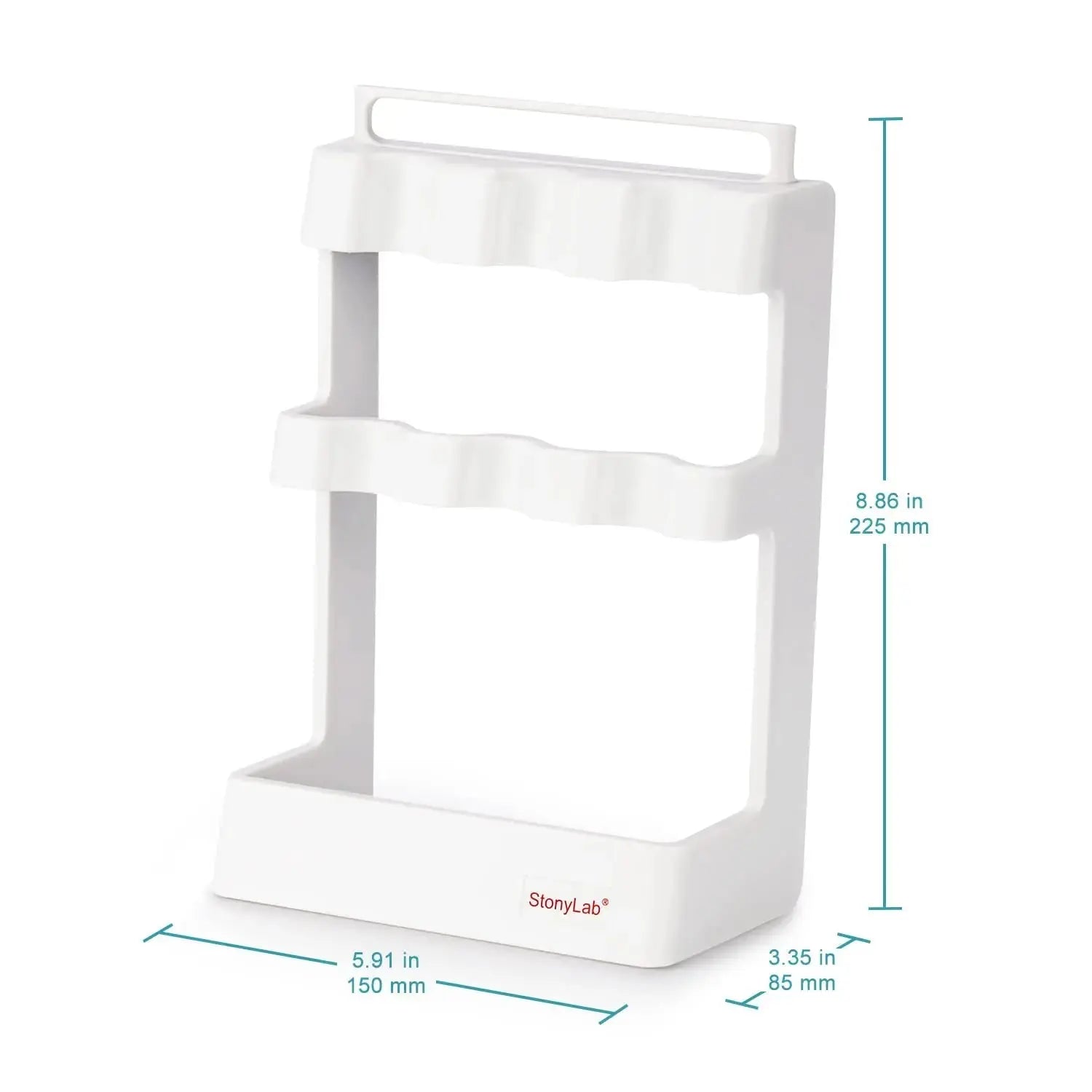 Side view and dimensional layout of the durable StonyLab Universal Pipette Holder