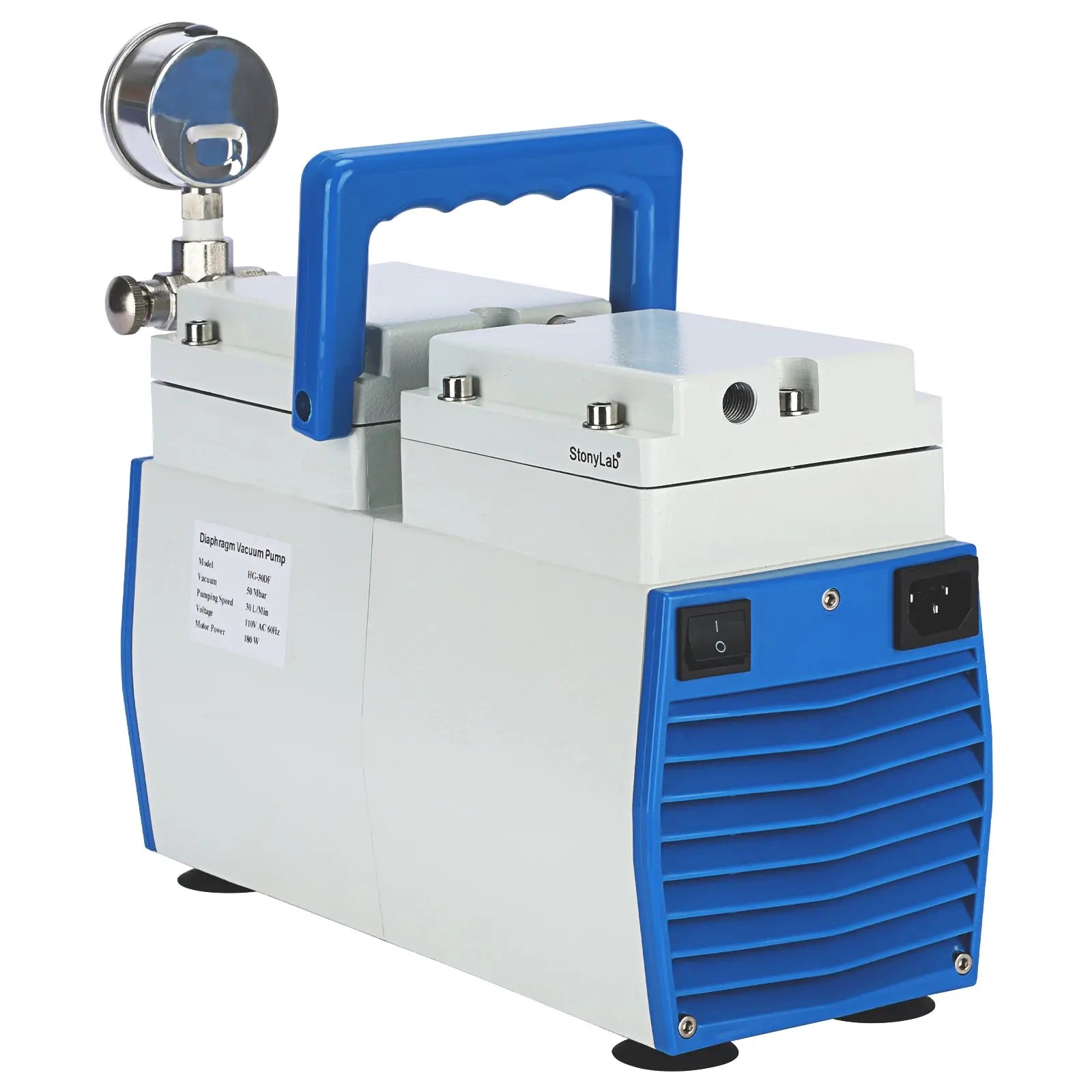 Comprehensive product view and setup components for StonyLab Corrosion-Resistant Diaphragm Vacuum Pump