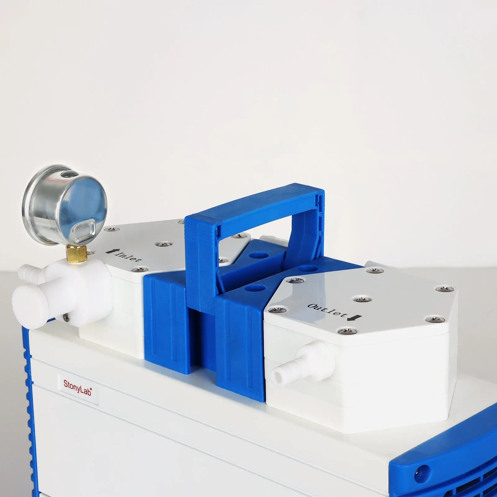 Comprehensive product view and setup components for StonyLab Corrosion-Resistant Diaphragm Vacuum Pump