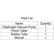 Side view and dimensional layout of the durable StonyLab Corrosion-Resistant Diaphragm Vacuum Pump