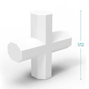 Close-up view showing the precise design and material of StonyLab PTFE Cross Shape Magnetic Stir Bar