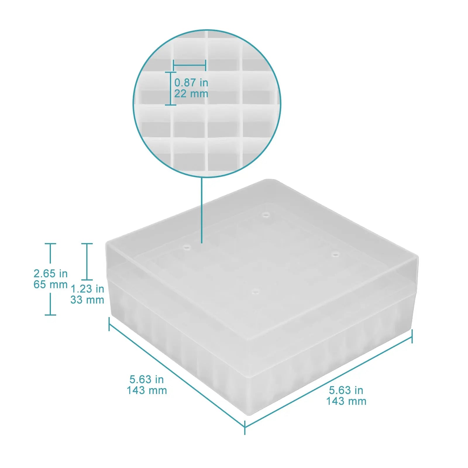 Close-up view showing the precise design and material of StonyLab Cryogenic Storage Box