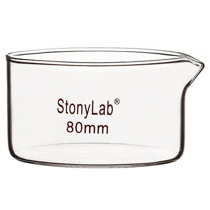 Crystallizing Dish with Spout and Heavy-Duty Rim - StonyLab Laboratory Supplies 100ml-OD80