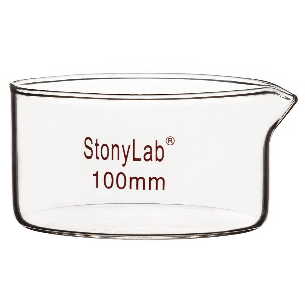 Crystallizing Dish with Spout and Heavy-Duty Rim - StonyLab Laboratory Supplies 300ml-OD100