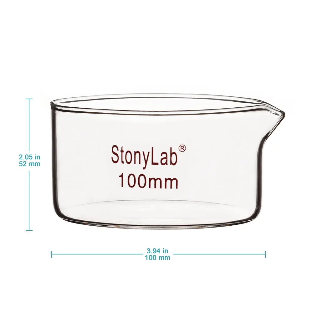 Crystallizing Dish with Spout and Heavy-Duty Rim - StonyLab Laboratory Supplies 