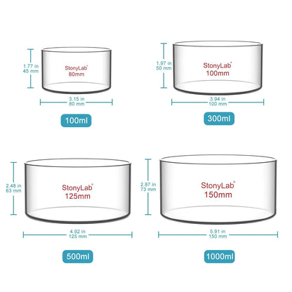 Crystallizing Dish, No Spout, 100-1000 ml Dish-Crystallizing
