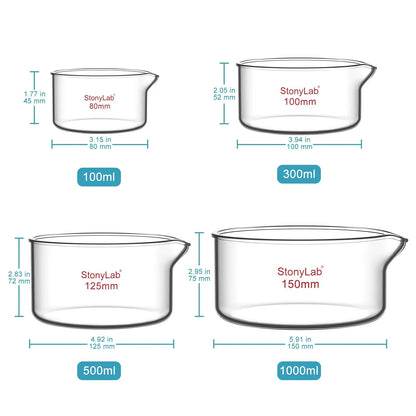 Crystallizing Dish, with Spout, 100-1000 ml Dish-Crystallizing
