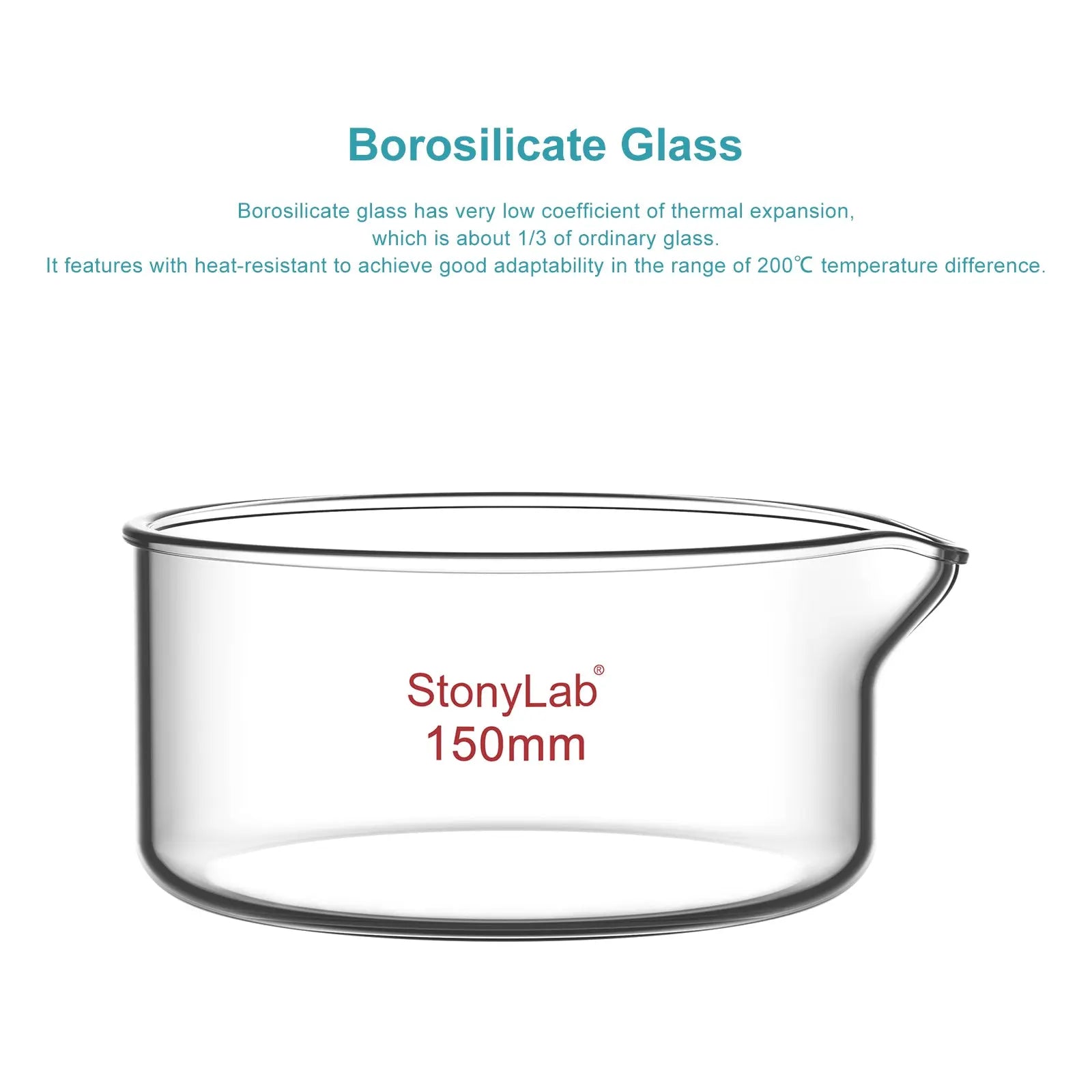 Crystallizing Dish, with Spout, 100-1000 ml Dish-Crystallizing