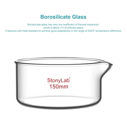 Crystallizing Dish, with Spout, 100-1000 ml Dish-Crystallizing