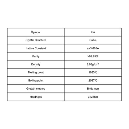 Cu Single Ceystal Substrate Cu